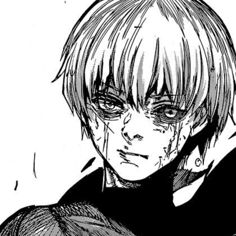 manga screenshot of kaneki ken from the tokyo ghoul series