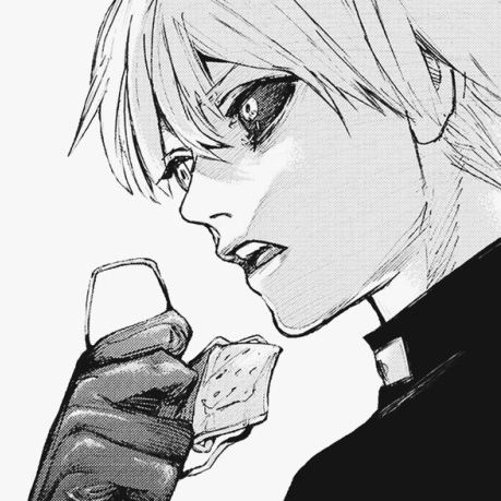 manga artwork of the character ken kaneki from series tokyo ghoul